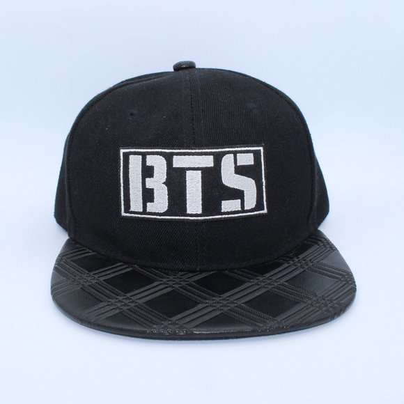BTS Accessories - BTS Faux-Leather Bill Snapback Hat